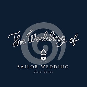 Nautical wedding vector design