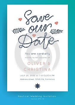 Nautical wedding vector design