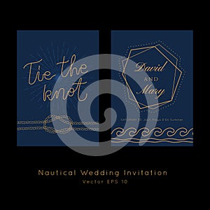 Nautical wedding vector design