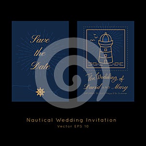 Nautical wedding vector design