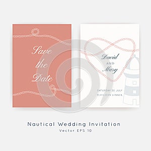 Nautical wedding vector design