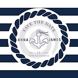 Nautical wedding vector design