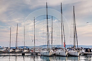 Nautical Yachts in Marina of Baska Voda, Dalmatia