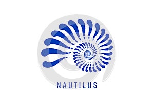 Nautilus shell logo. Design template