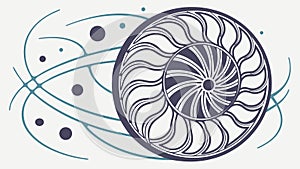 Nautilus Shell Pattern: Golden Ratio Ocean Geometry, vector design Generative AI