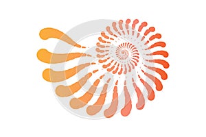 Nautilus shell spiral shape logo