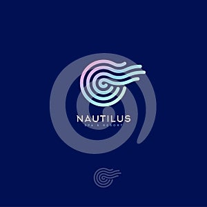 Nautilus Spa logo. Decorative element like Nautilus spiral shell.