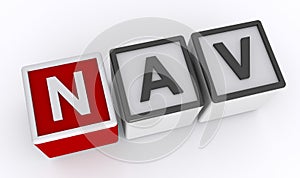 nav Net Asset Value word block on white