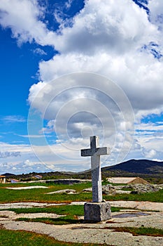 Nava de Bejar pilgrim stone cross in Salamanca photo