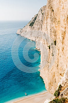 Navagio beach. Shipwreck bay, Zakynthos island, Greece. View from above