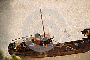 Navagio beach. Shipwreck bay, Zakynthos island, Greece. View from above