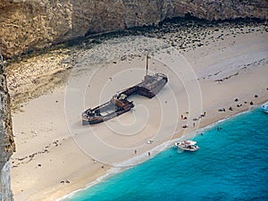 Navagio Beach Shipwreck Beach, Zakynthos island, Greece.