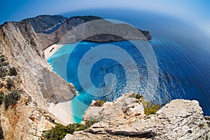 Navagio beach, Shipwreck, Zakynthos Greece photo