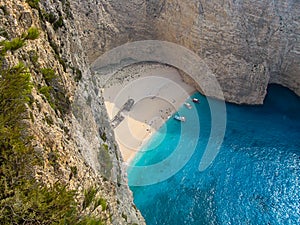 Navagio Beach Shipwreck Beach, Zakynthos island, Greece.