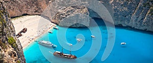 Navagio beach, Zakinthos island, Greece