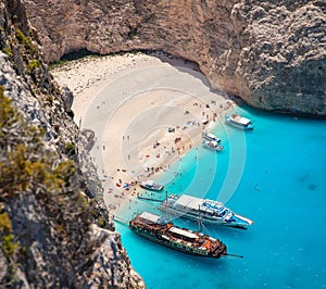 Navagio beach, Zakinthos island, Greece