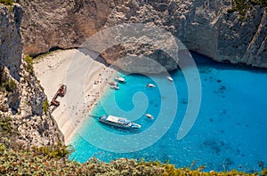 Navagio beach, Zakinthos island, Greece