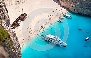 Navagio beach, Zakinthos island, Greece