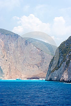 Navagio beach on Zakynthos island in Greece