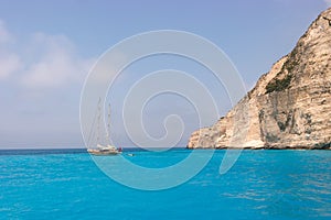 Navagio beach on Zakynthos island in Greece