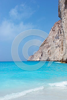 Navagio beach on Zakynthos island in Greece