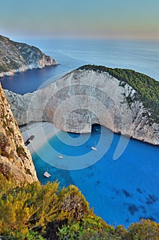 Navagio beach, Zakynthos Island, Greece photo