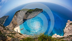 Navagio Shipwreck beach - One of the most famous beach in the world Zakynthos Island, Greece