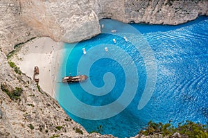 Navagio Shipwreck beach - One of the most famous beach in the world Zakynthos Island, Greece