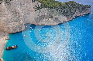 Navagio Shipwreck beach - One of the most famous beach in the world Zakynthos Island, Greece