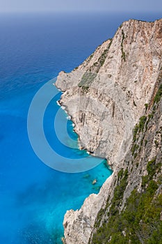 Navagio Shipwreck beach - One of the most famous beach in the world Zakynthos Island, Greece - coast view