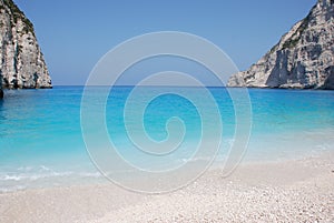 Navagio - Zakynthos island blue sea beach greece photo