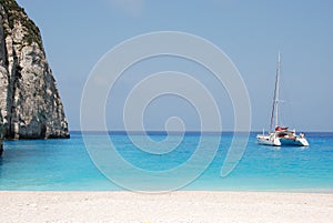 Ostrov modrý more pláž grécko 