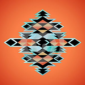 Navajo aztec textile inspiration pattern. Native american indian photo