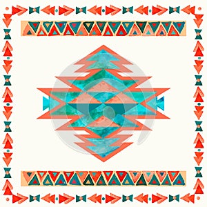 Navajo aztec textile inspiration pattern. Native american indian photo