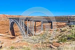 Navajo bridge spans the river colorado near Lees Ferry in Arizona