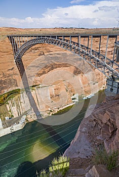 Navajo bridge spans the river colorado near Lees Ferry in Arizona