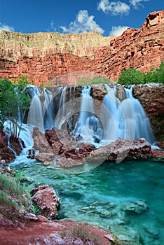 Navajo Falls in Havasupai Indian Reservation in Arizona, USA