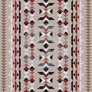 Navajo mosaic rug with traditional folk geometric pattern. Native American Indian blanket. Aztec elements. Mayan ornament. Seamles