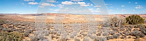 Navajo sandstone Desert Panorama landscape. Typical American beauty in nature