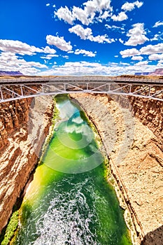 Navajo Steal Arch Bridge Across the Colorado River near City of Page in Arizona