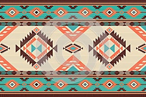 Navajo tribal seamless pattern. Native American ornament. Ethnic South Western decor style.