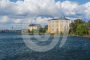 Naval Academy and Pikku Musta Island in Suomenlinna - Helsinki, Finland