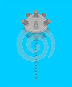 Naval mine isolated. Underwater bomb. vector illustration