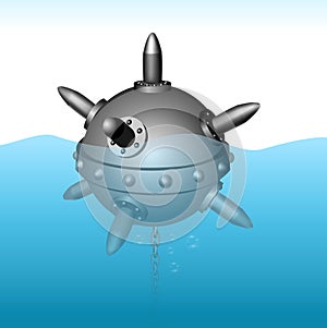 Naval mine vector illustration
