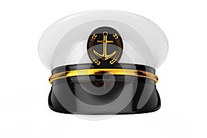 Naval Officer, Admiral, Navy Ship Captain Hat. 3d Rendering