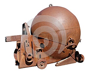 Naval rusty mine isolated
