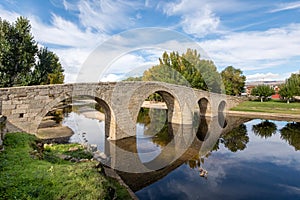 Navaluenga, Spain. View of stone Roman bridge photo