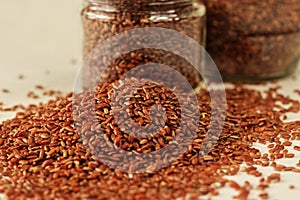 Navara rice is one of the many types of rice found in India, with a unique red color