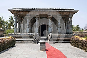 Navaranga Hall of Parshvanatha Basadi, Basadi Halli jain temple complex, Karnataka photo