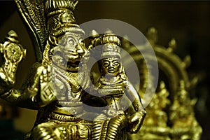 Narasimha avatar of the Hindu god Vishnu. A display of dolls, Golu festival celebrated during navaratri in south India. photo